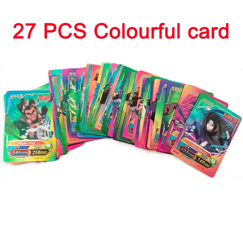 Naruto Gold Foil Card Golden Silver Black Colorful English Sasuke Itachi Kakashi Hinata Anime Game Collectible Battle Cards Toys. 
