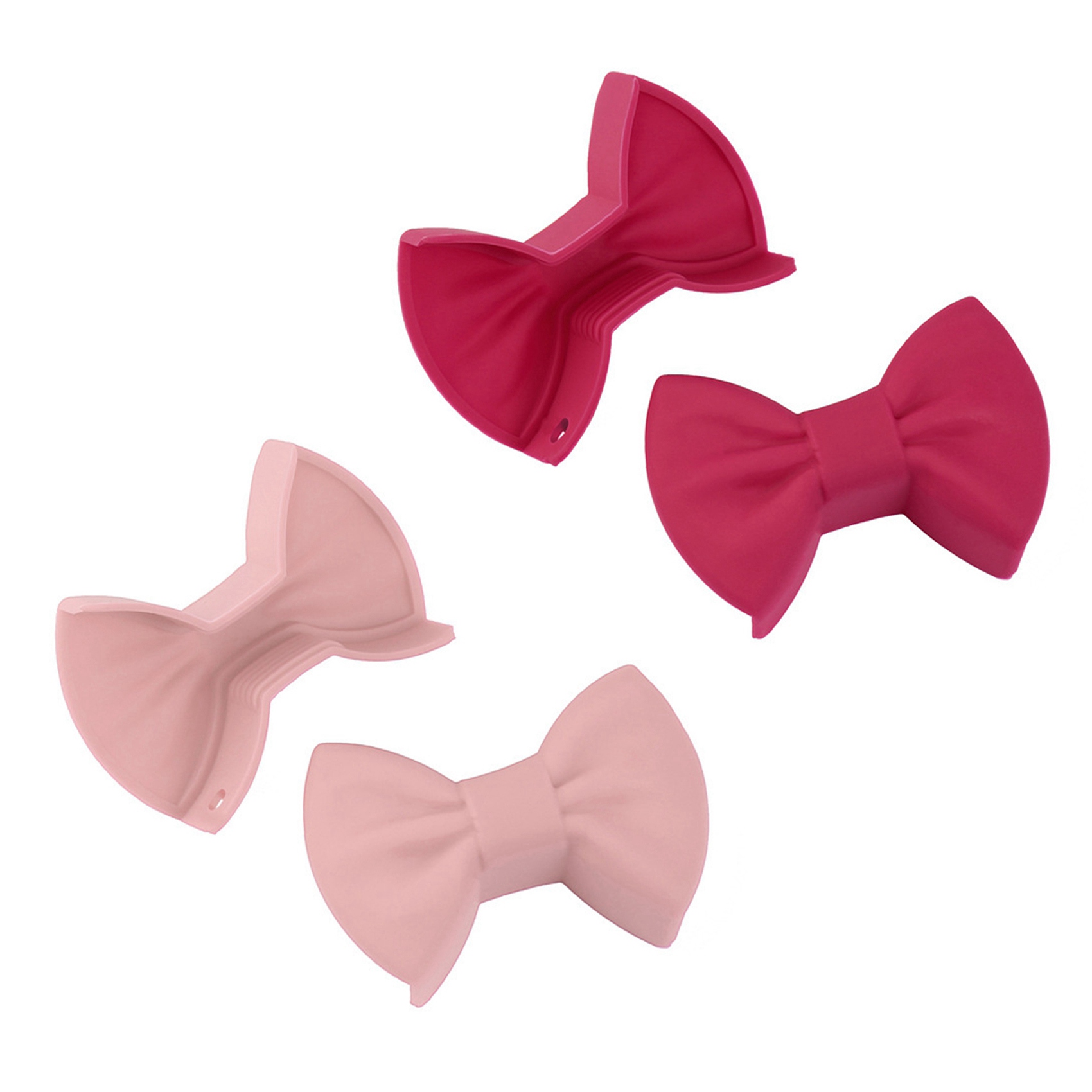 4 PCS Bowknot Silicone Pot Holder Anti-Scald Insulation Clamp Heat Resistant Oven Gloves Kitchen Gadget,