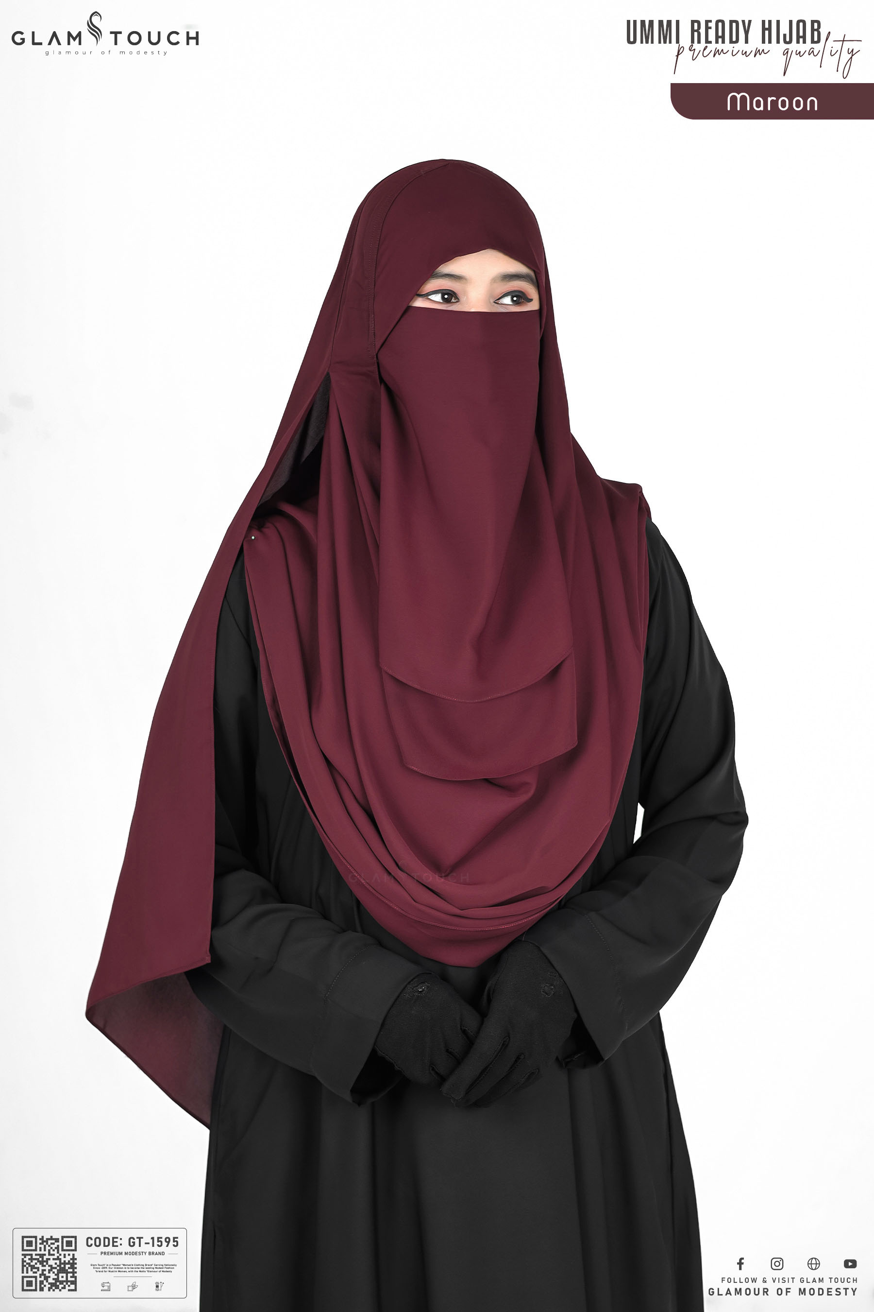 Glam Touch Premium Ummi Ready Hijab Niqab Set