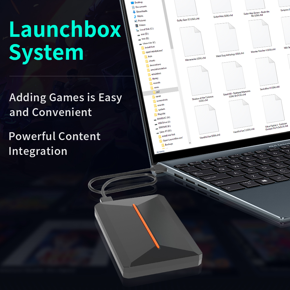 Launchbox Gaming Consoles 500G Gaming HDD For PS4/PS3/PS2/PS1/Wii/Wiiu/Gamecube/N64 With 3700+ 3D/Retro Games For WIN PC/Laptop. 