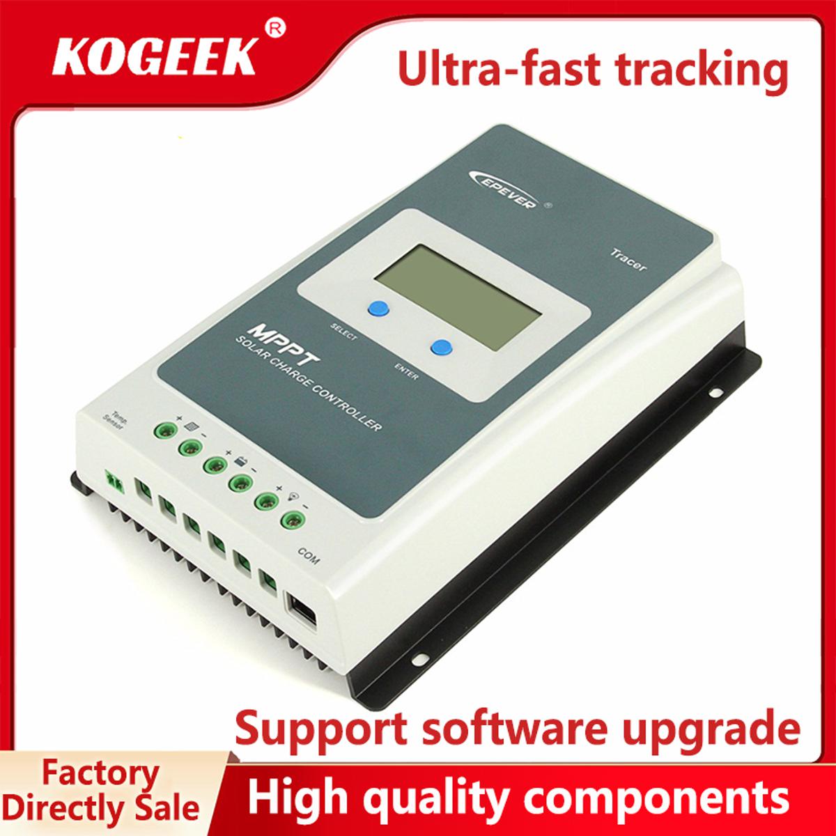 KOGEEK EPEVER Tracer MPPT 40A 30A 20A 10A Solar Charger Controller LCD 12V24V Auto High Efficiency Regulador Solar 4210AN 3210AN 2210AN