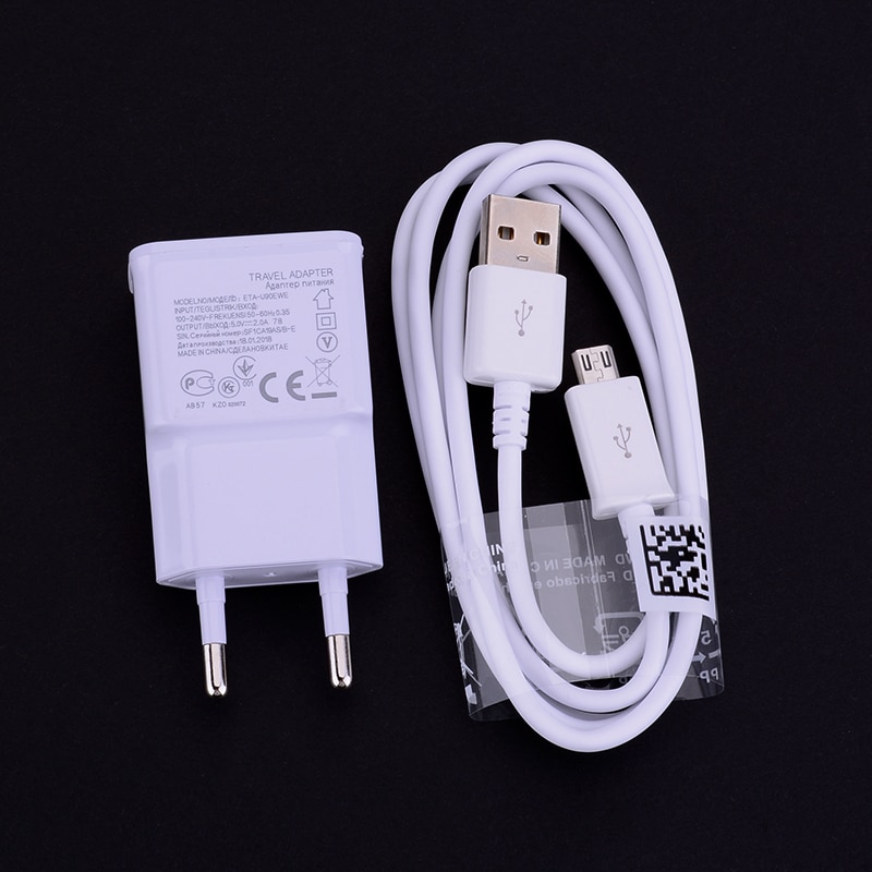 【happy one】Samsung Galaxy J1 J3 J5 J7 A3 A5 A7 2021 2021 S5 S6 S7 Edge S8 Phone Charger Adapter 5V 2A Fast charger cable. 