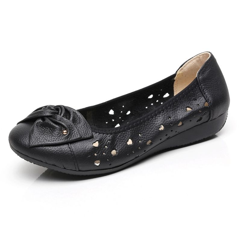 Summer Authentic Leather Hollow out Pumps