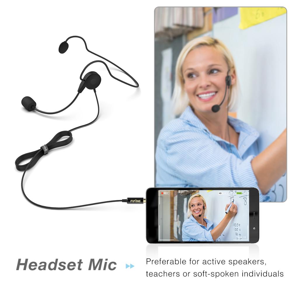 FIFINE Lavalier Lapel Microphone for Cell Phone DSLR Camera,External Headset Mic for Vlogging Video/Interview/ Podcast. 