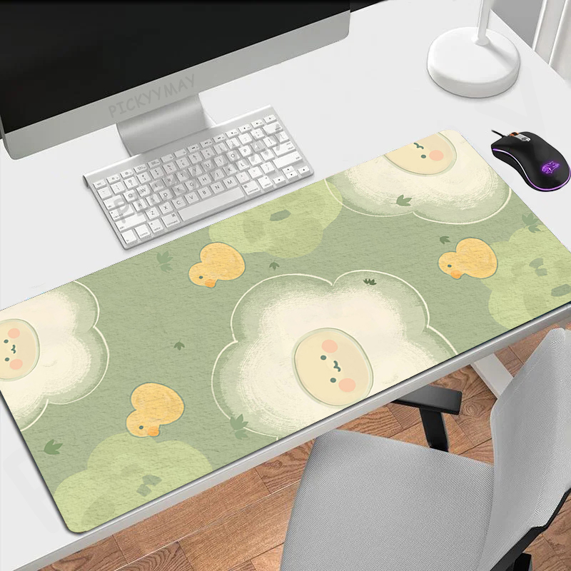 Yellow Baby Duck Mouse Pads Gaming Mousepad Kawaii Gamer Mouse Mat Keyboard Mats Desk Pad Mousepads XXL 90x40cm For Computer