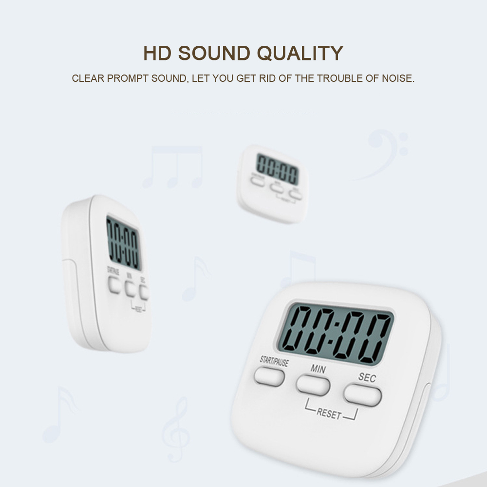 Portable Digital Kitchen Timer Magnetic Cooking Countdown Alarm with LCD Screen Stand for Study Sports Cooking Gaming Office. 