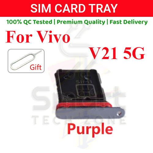 Vivo V21 V21s 5G Sim Tray Micro SD Card Slot with Sim Ejector Pin Replacement Part. 