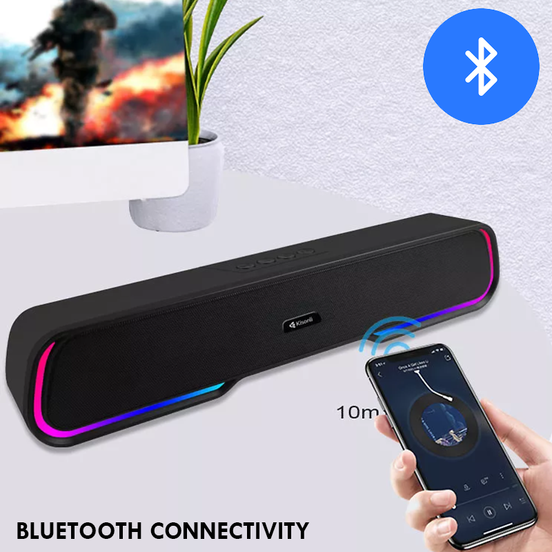 Bluetooth Speaker Soundbar Kisonli LED-913 RGB Gaming Soundbar - Portable Soundbar with RGB Lighting - Elevate Your Audio Experience and Gaming. 