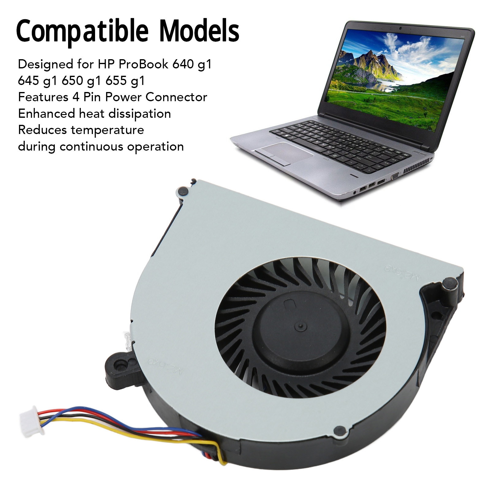 Cooling Fan Hp Probook Ventilateur CPU Pour HP ProBook 640 G1, 645 G1, 650 G1, 655 G1 – Réf. 738393-001 Ventilateur Pc Portable