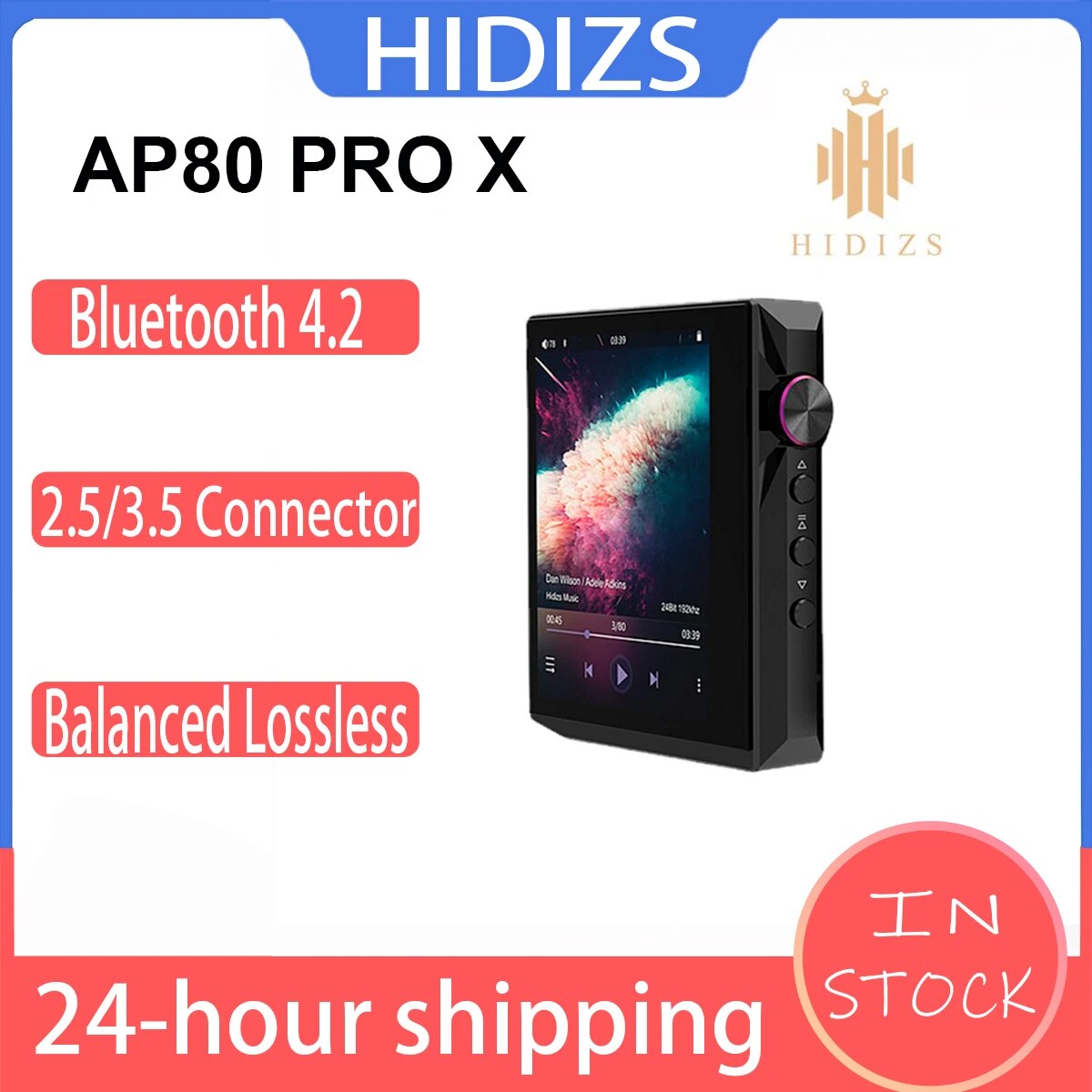 Hidizs AP80 PRO X Portable Bluetooth MP3 Player 2.5/3.5 Connector Balanced Lossless Type C MQA FLAC LDAC USB DAC DSD64/128 DAP