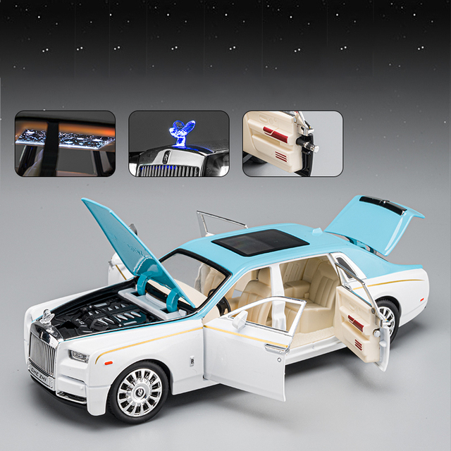 1:24 Rolls Royce Phantom Mansory Diecasts & Toy Vehicles Alloy Car Model Sound And Light Pull Back Car Toys For Children Gifts