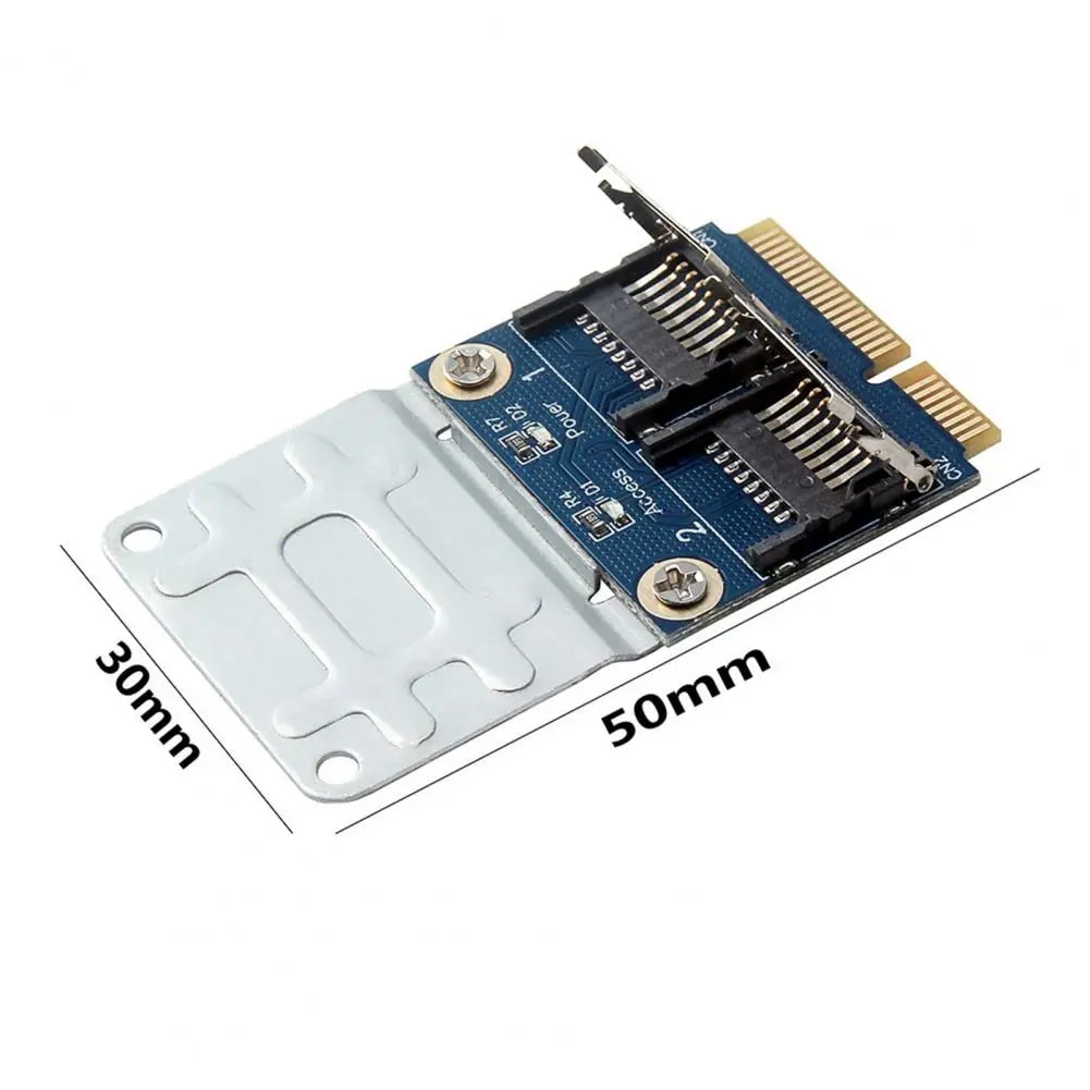 2 SSD HDD for Laptop Dual Micro- SD SDHC SDXC TF to Mini PCIe Memory Card Reader MPCIe to 2 Mini-Sdcards Mini Pci-E Adapter. 