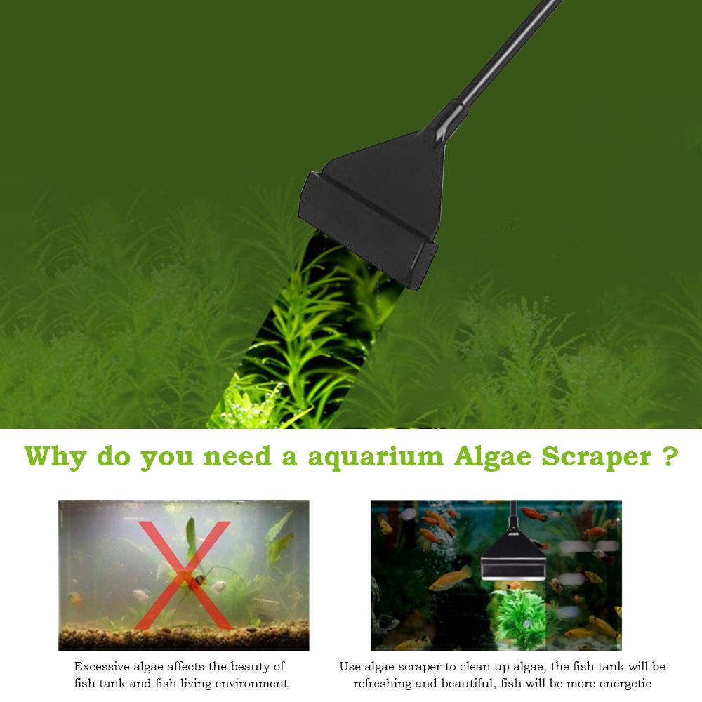 Aquarium Algae Scraper Fish Tank Cleaner Keep Hands Dry Sharp Scraper to Remove Algae 90CM. 