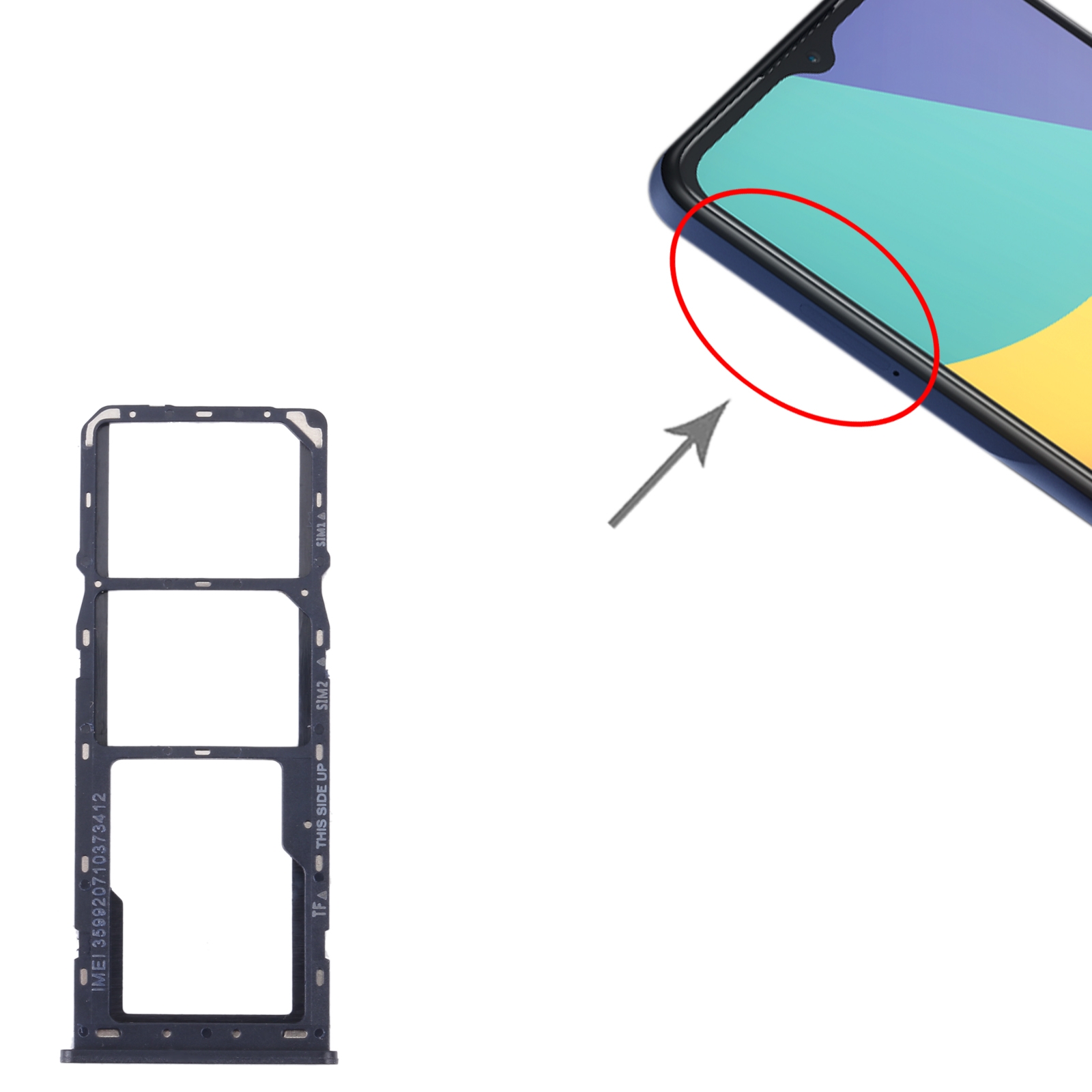 (New) For Alcatel 1V 2021 SIM Card Tray + SIM Card Tray + Micro SD Card Tray. 