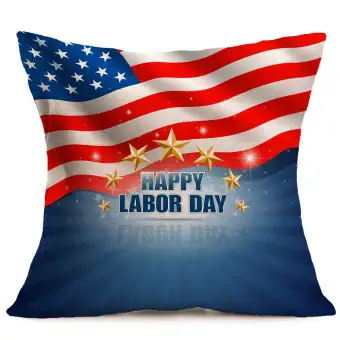 Cocoapps Store Vintage American Flag Pillow Cases Linen Sofa