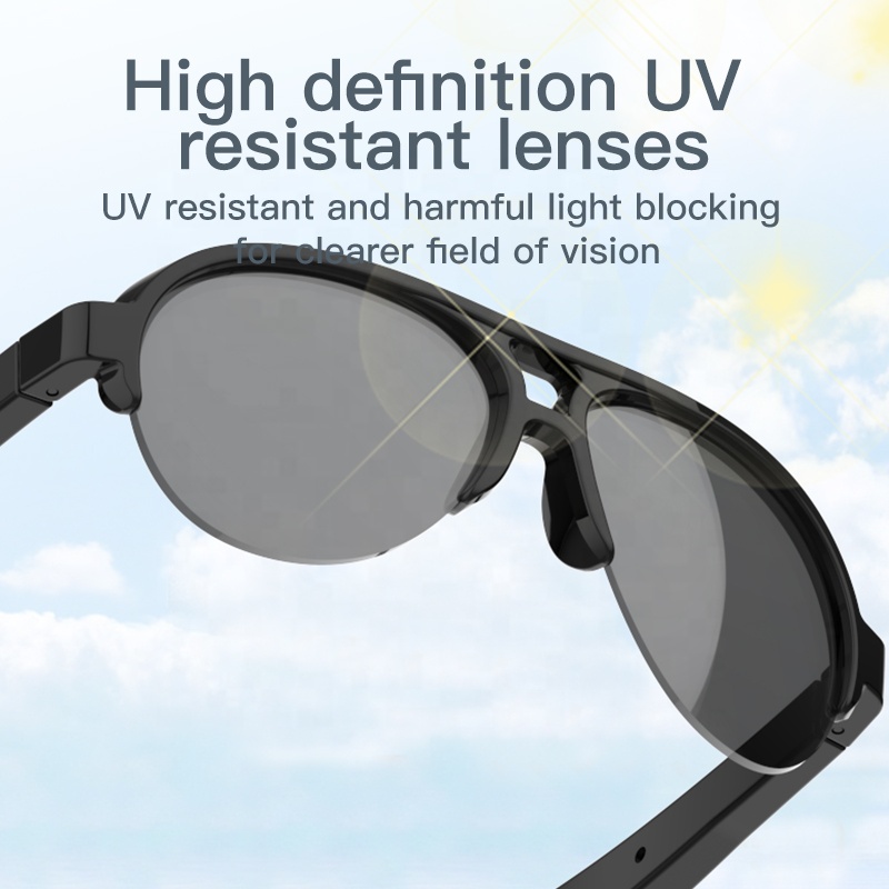 New Smart F08 Bluetooth Glasses Driving Polarized Sunglasses Bone Conduction Smart Glasses With Bluetooth. 