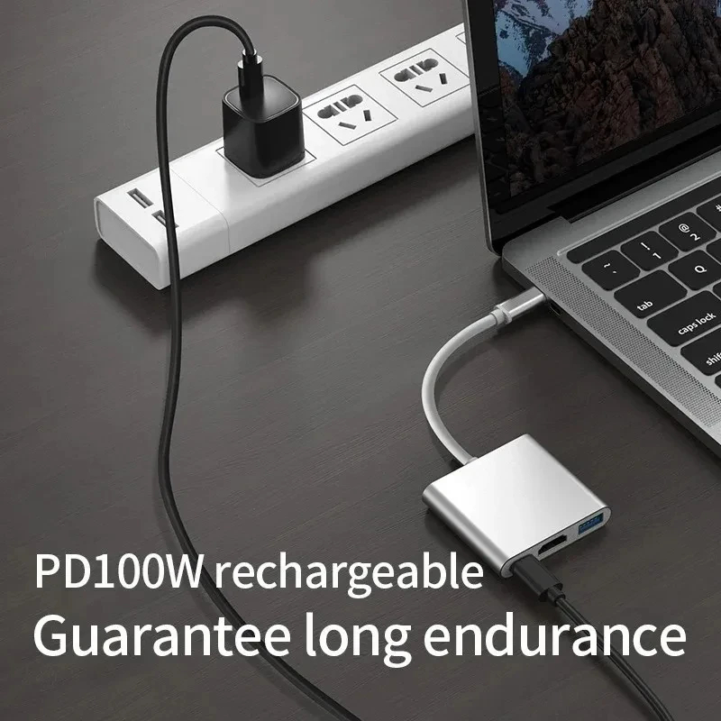 3 IN 1 3.0 USB Multi-function HUB For Samsung Galaxy S23 S22 Ultra Type-C To HDMI Adapter A54 A34 A53 Note 20 10 5G OTG Adapter. 