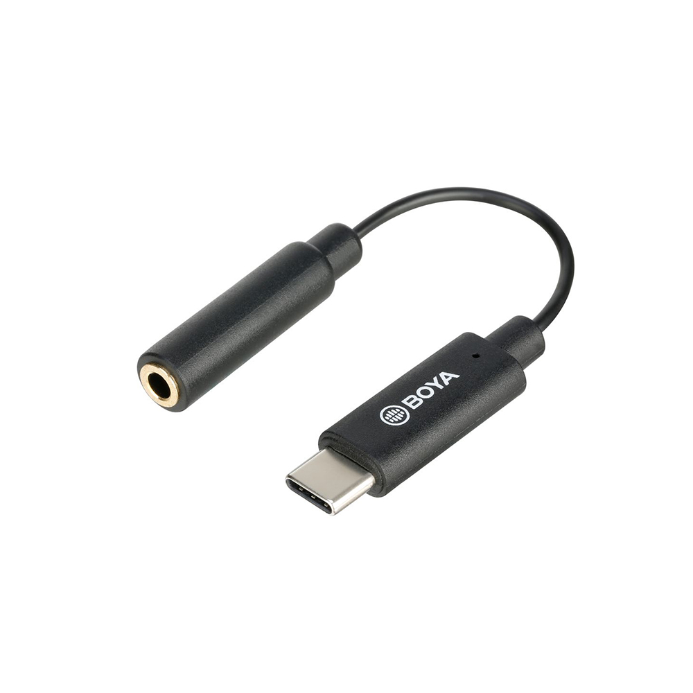 BOYA BY-K4 3.5mm TRS (Female) to Type-C (Male) Audio Microphone Adapter Converter for Android Phones Macbook iPad USB-C Devices