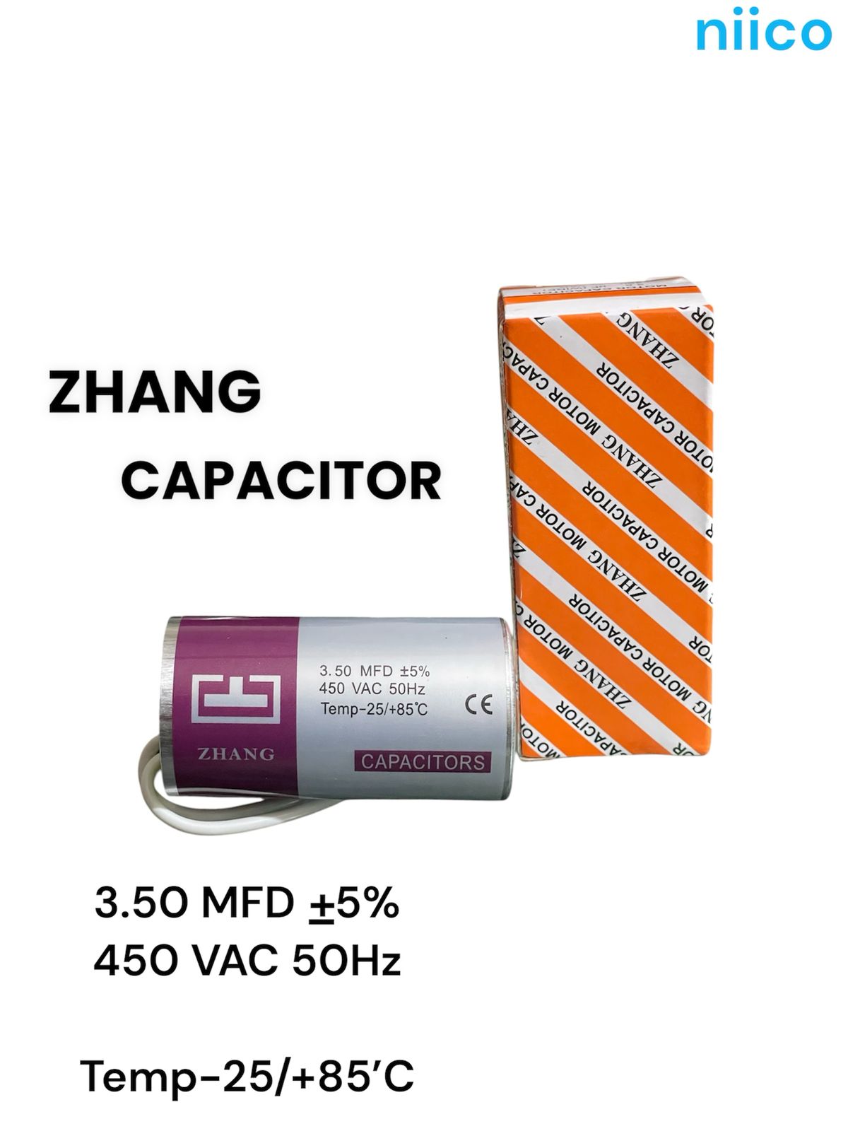 ZHANG Ceiling Fan Capacitor Model ZHANG- 3.5uf =450 = Capacitor=3.5 UF Wire Type Capacitor -(1 Year Warranty). 