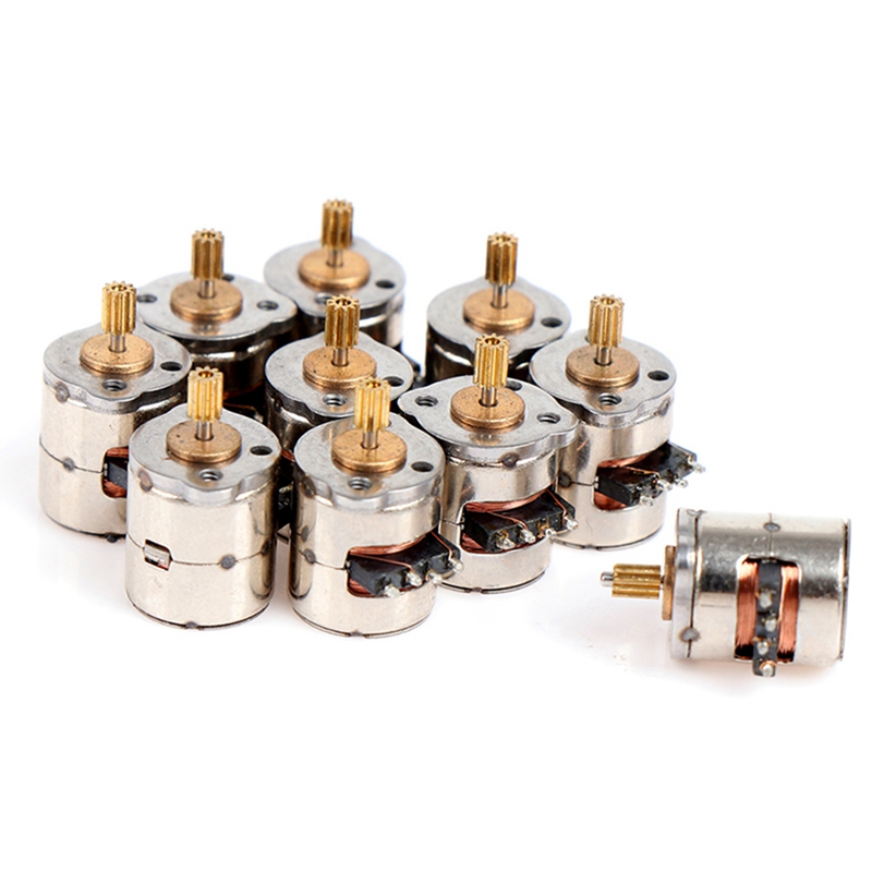 10Pcs/Pack Mini 2-Phase 4-Wire Stepper Motor Miniature Stepper with Gear Small Tiny Mini Motor Toy Engine DIY. 