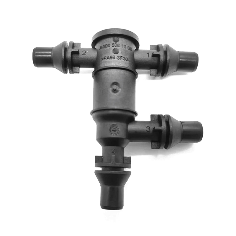 1 Piece Thermostat Low-Temperature Shutoff Valve 4-Way Throttle Tube A0005061000 Black for - E-Class W213 C W205 GLC W253