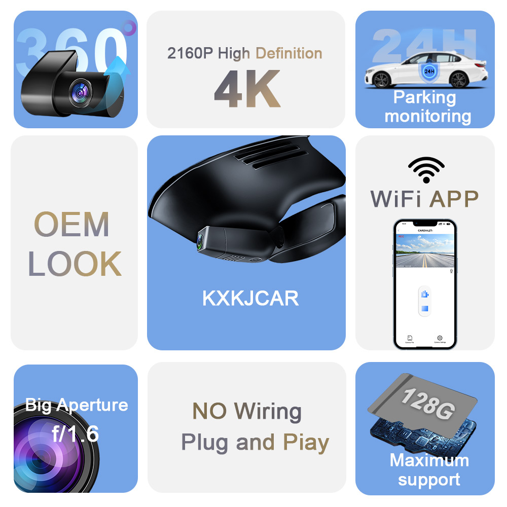 For Haval Jolion GWM Front and Rear 4K Dash Cam for Car Camera Recorder Dashcam WIFI Car Dvr Recording Devices Accessories. 