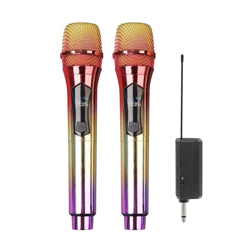 Wireless Microphone, Handheld Dynamic Microphone Wireless Mic System Set with Rechargeable Receiver C Easy to Use