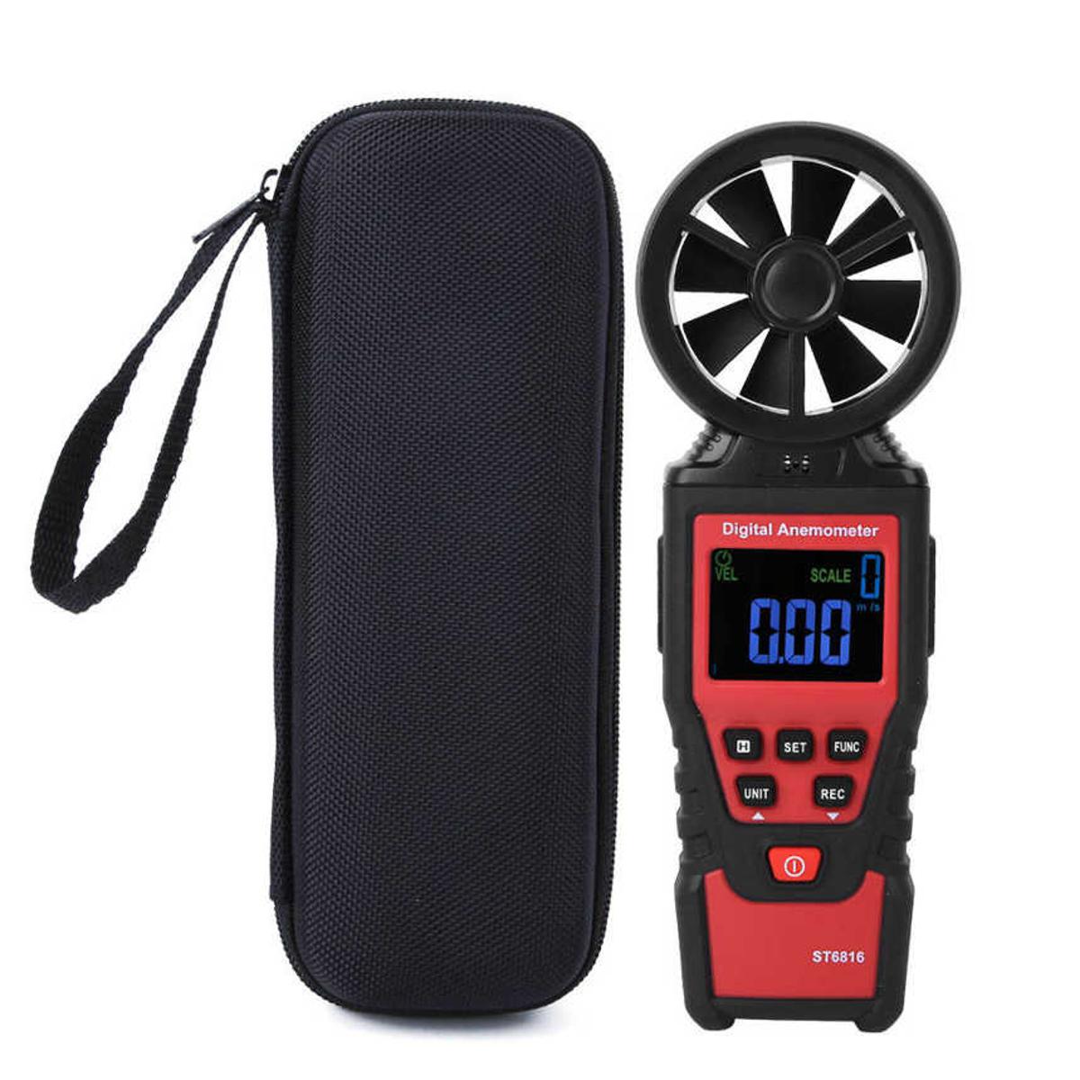Wind Speed Tester ST6816 LCD Handheld Digital Anemometer Temperature Meter