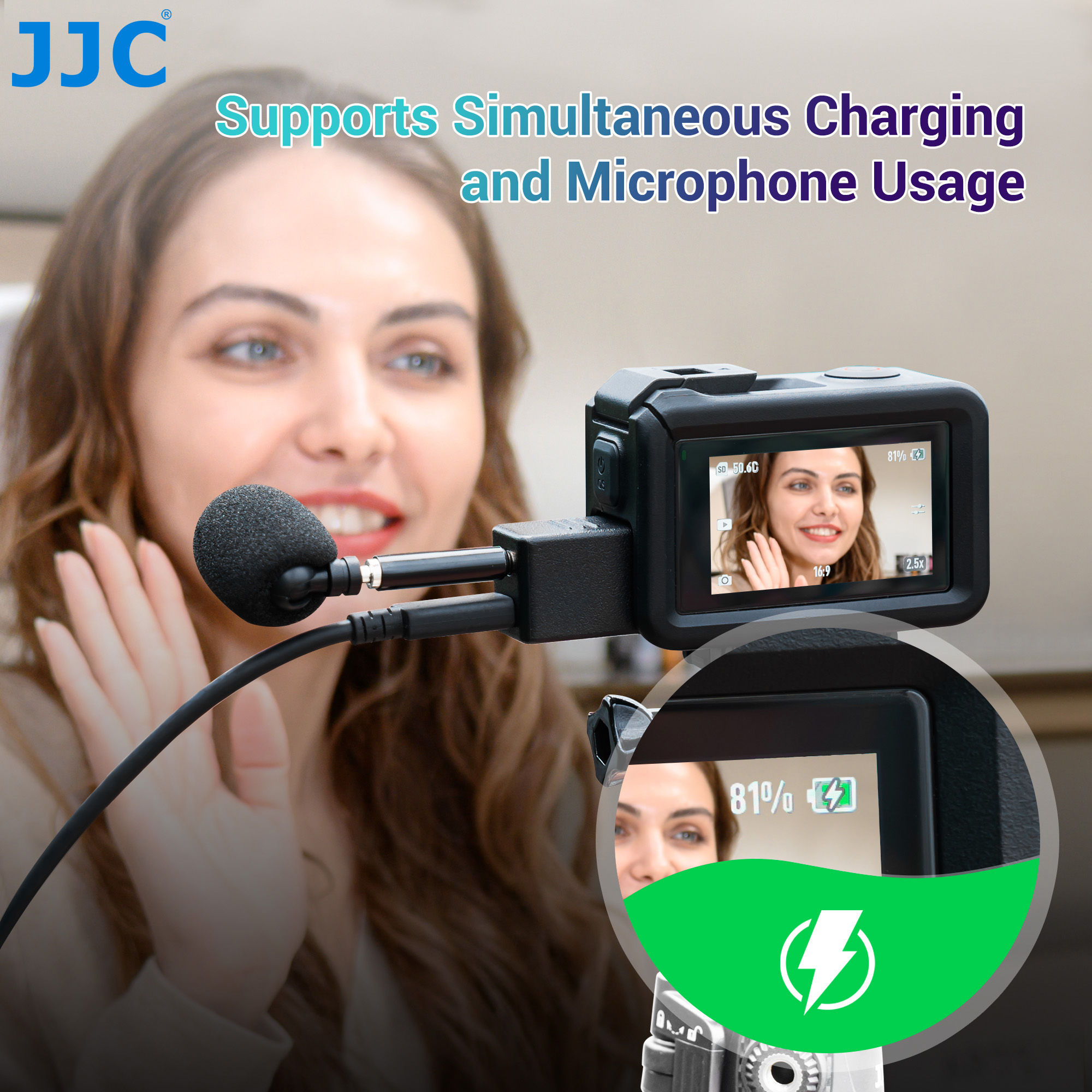 JJC 3.5mm Audio Adapter Only for DJI Osmo Action 4 Camera Microphone Type-C 3.5mm Audio Ports Mic Adapter for Vlooging Recording. 