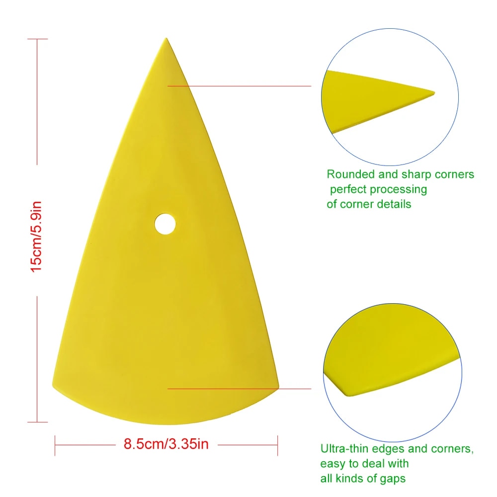 Green Red Yellow Contour Squeegee for Car Vinyl Film Window Tinting Go Corner Card Scraper Decal Sticker Foil Install Tool A13. 