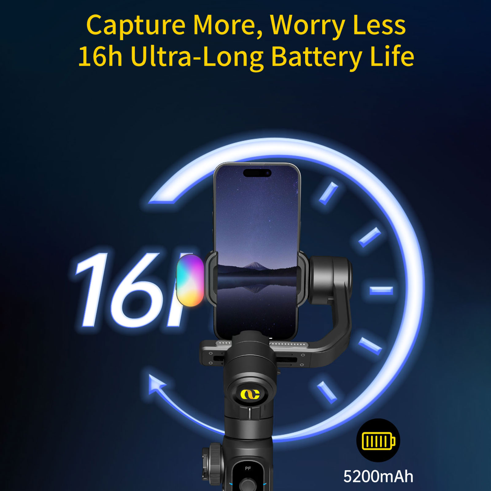 Aochuan Smart S2 Smart Gimbal Stabiliser for Smartphone Professional Industry-Standard 3-Axis Phone Gimbal with Extendable Rod. 