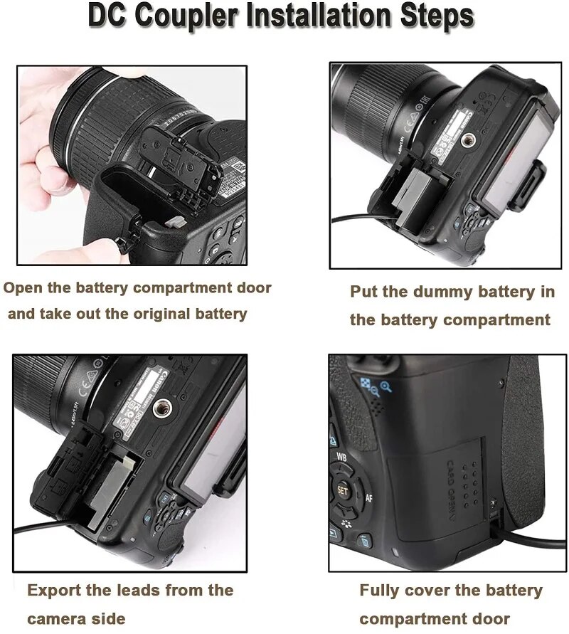 CA-PS700 AC Power Adapter DR-E10 DC Coupler ACKE10 Kit For Canon EOS Rebel T7 T5 T3 Kiss X50 X80 X90,EOS 1100D 2000D Digital Cam. 