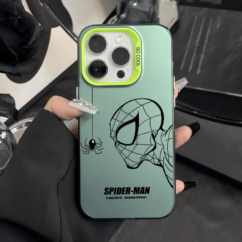 Marvel Spider-Man Phone Case for Oppo A94 A78 A74 A58 A57 A38 A17 Reno 10 8 7 6 T Z Pro Plus 4G 5G Matte Colorful Silver Cover. 