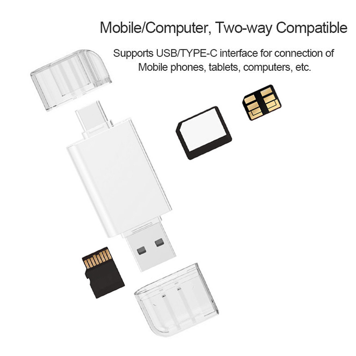 USB-C Type C /USB 2.0 to NM Nano Memory Card NM High-Speed Reader for Huawei Cell Phone & Laptop. 