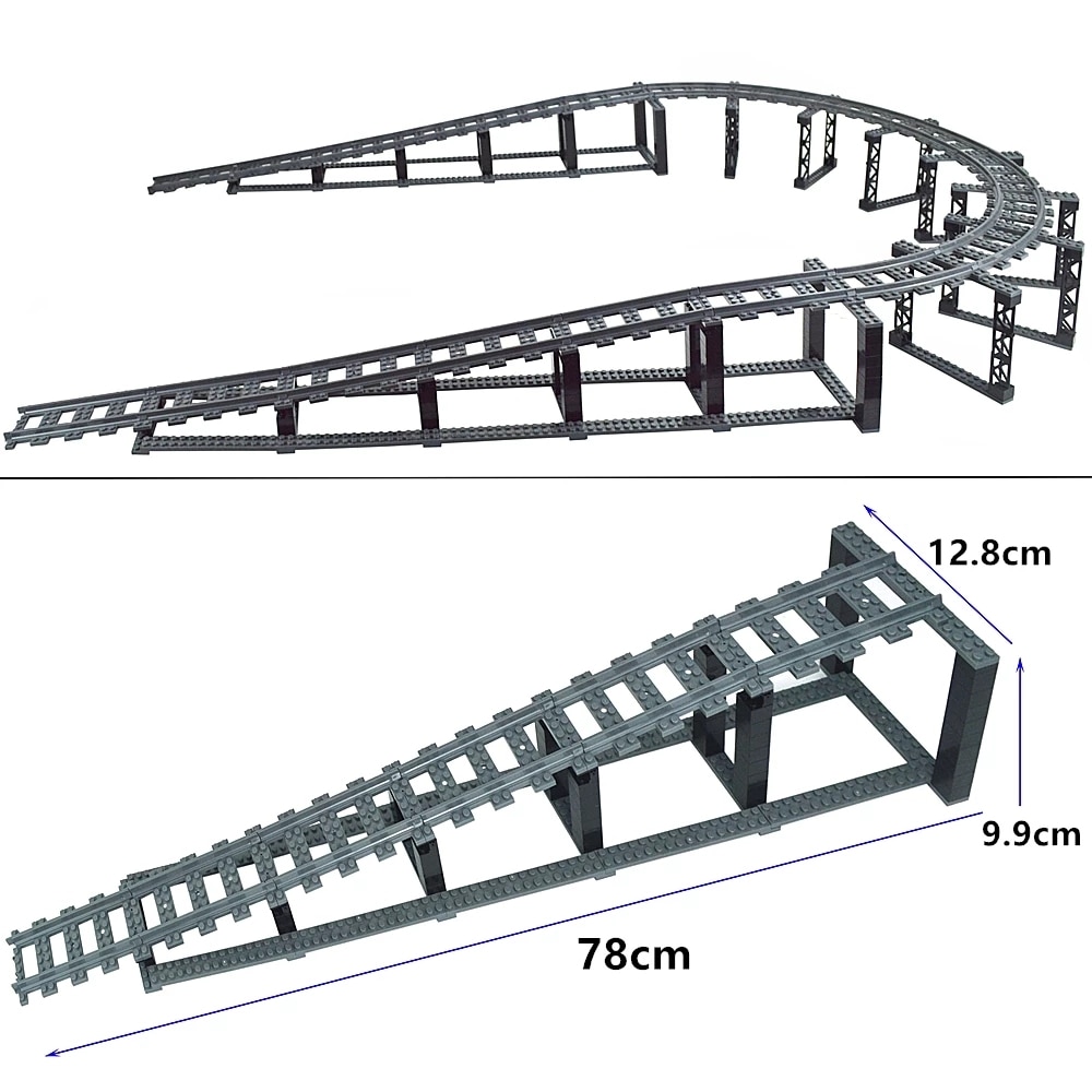 NEW City Trains Flexible Tracks Soft Straight Curved Rails Switch Building Block Creative Models Tailways Toys For Kids Gifts. 