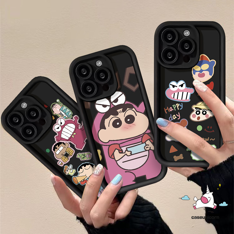 Cute Comic Crayon Shin-Chan Cartoon Case Compatible for IPhone XS MAX 15 11 12 7 8 Plus 14 13 15 Pro Max 6S 6 7 8 Plus XR X SE 2020 Crocodile Funny Case Soft Cover. 