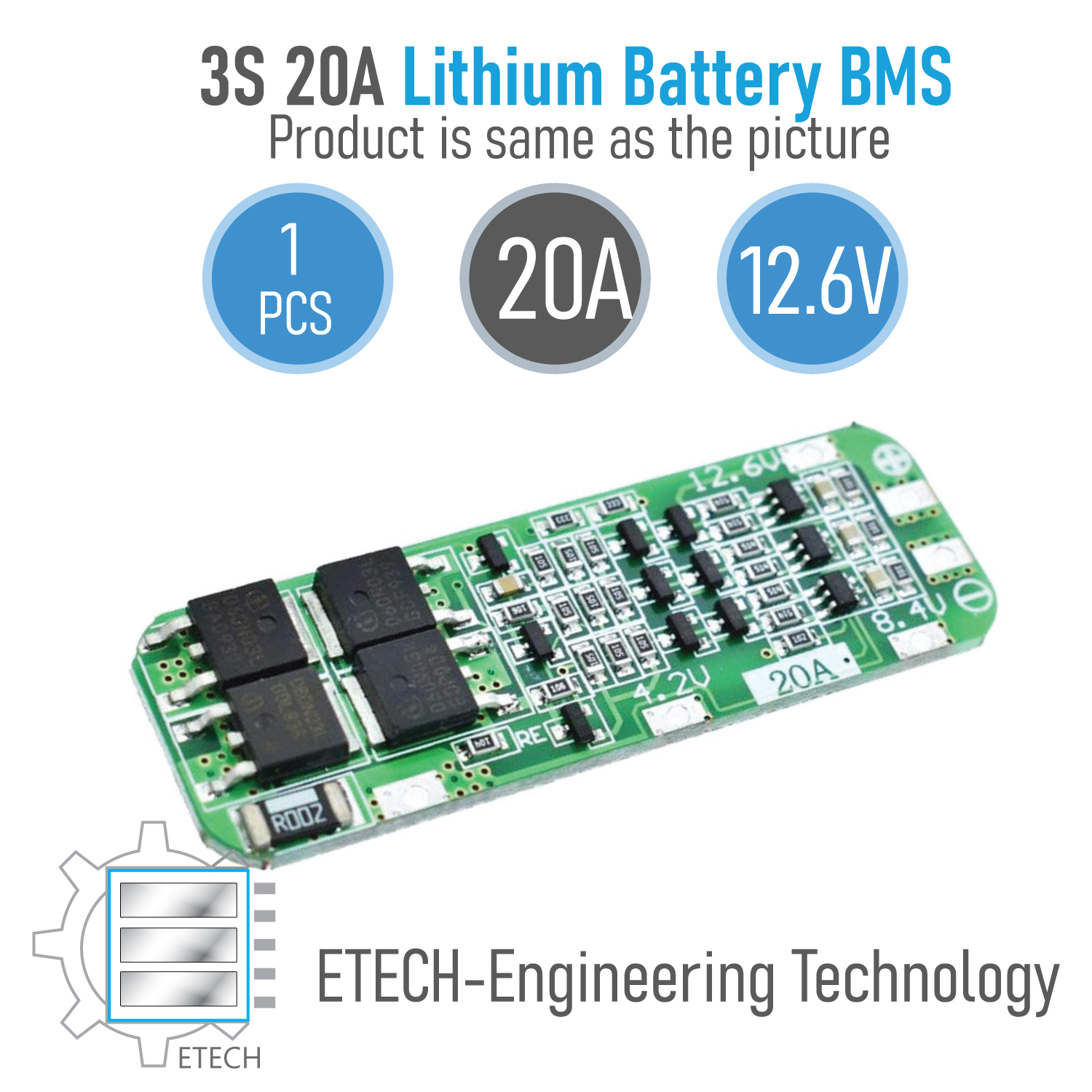 3S BMS 12V 20A 11.1V - 12.6V 6 Cell 18650 Lithium Battery Charging Protection Board Battery Management System Module