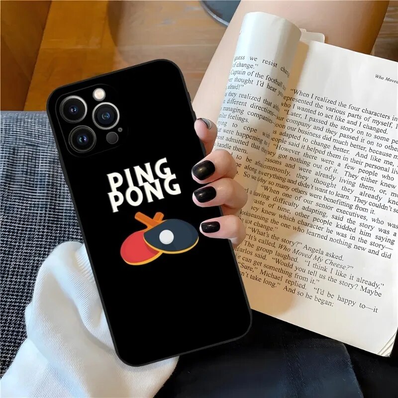 Table Tennis Racket Ping Pong Phone Case For Iphone 14ProMax 11 13 14 Pro Xs Max Mini Xr X 7 8 6 6s Plus Shell Coque Honoria. 
