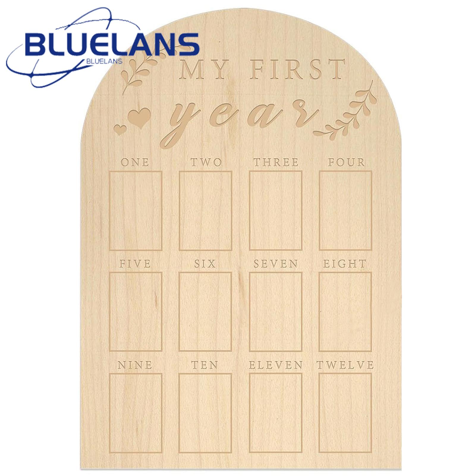Newborn Milestone Photo Frame Rustic Wood Baby First Year Milestone Photo Frame Monthly Picture Display Board for Boys Girls Nursery Wall Decoration Keepsake Gift Girl First Birthday Photo Frame