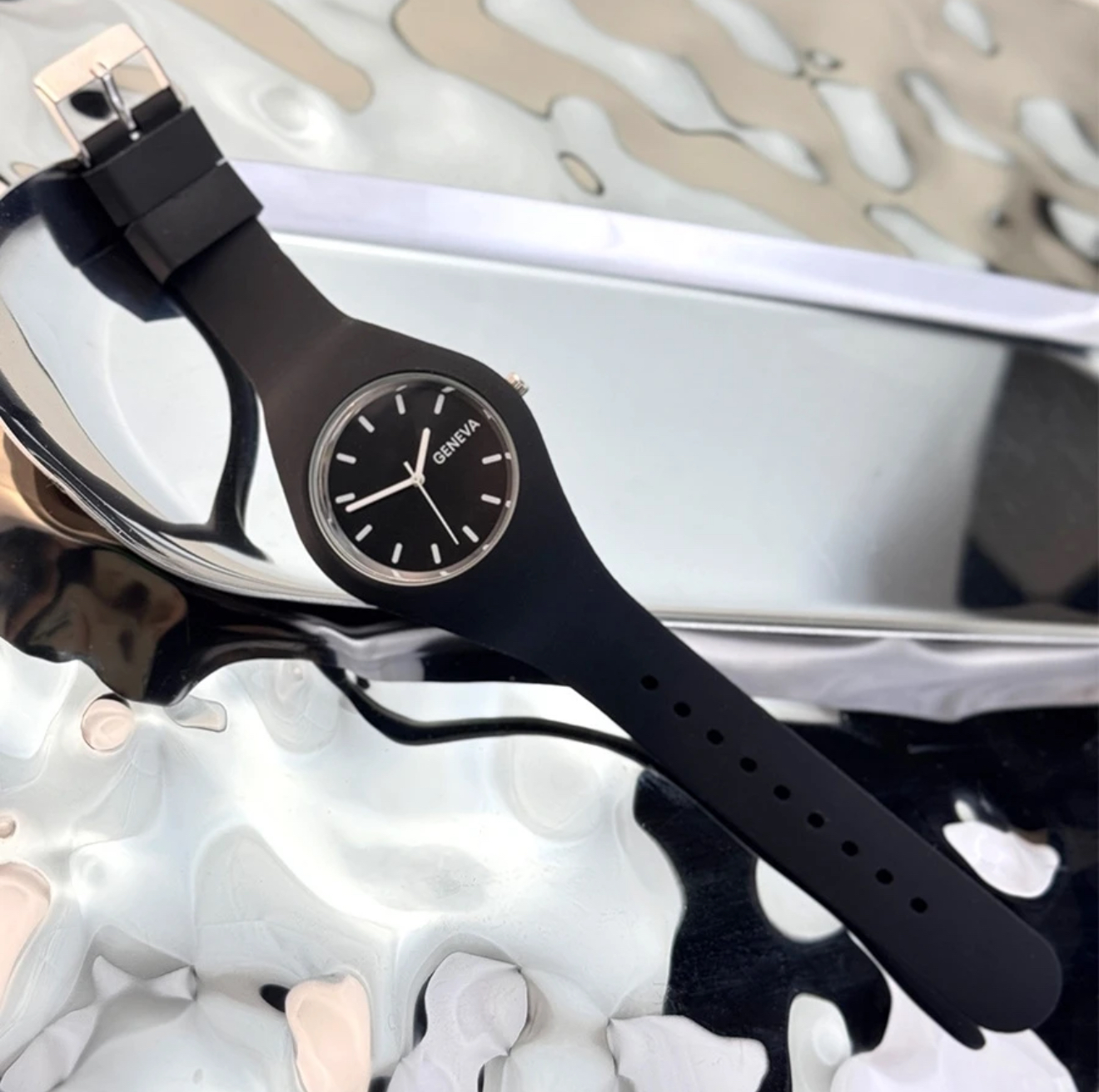(NEW)Free Bracelet Geneva Ice Watch Women Casual Quartz Watch Ladies Watches Silicone Waterproof Sport Wristwatches
