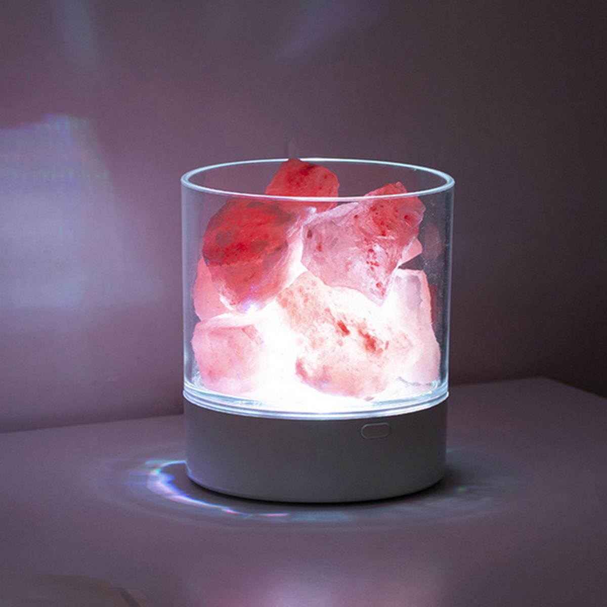 Migeet Natural Crystal Himalayan Salt Lamp Multi-color Brightness Adjustable Bedside Table Lamp