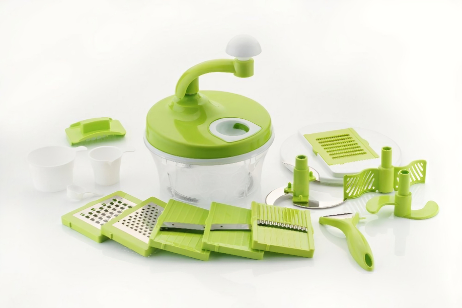 One Stop Shop Chopper, Blender, Atta Maker, Dough Kneader Manual Food Processor (Multicolor) 11 in 1. 