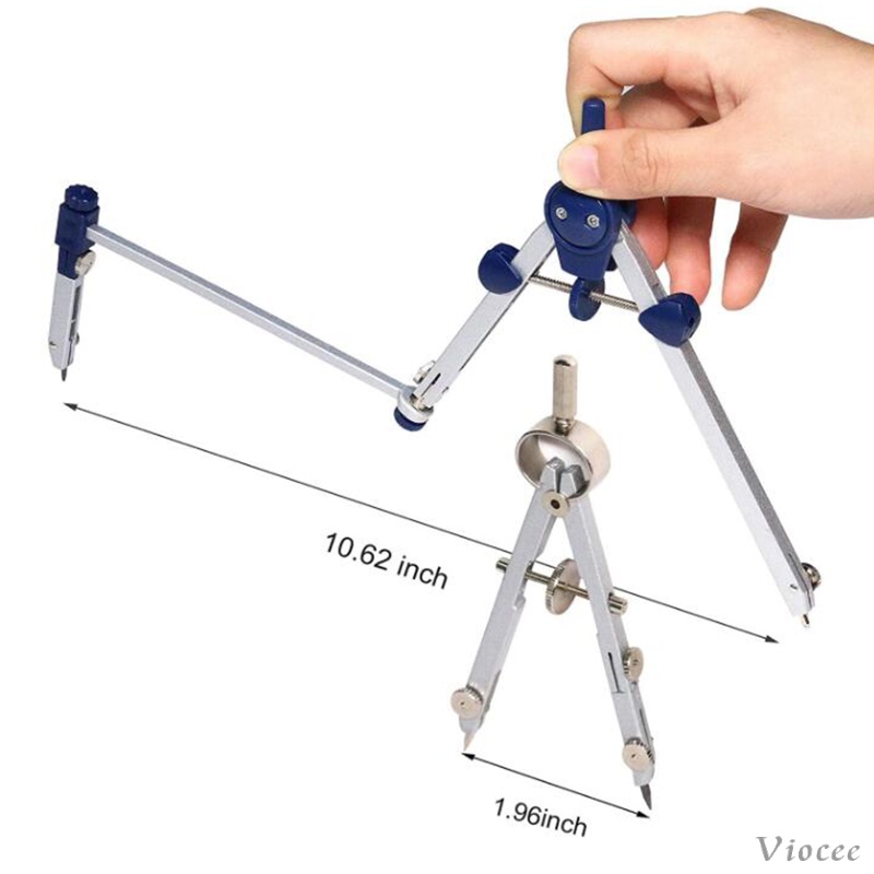 [12] 7Pcs/Set Professional Metal Compass with Wheel and Lock for Geometry, Drafting, Math, Drawing. 