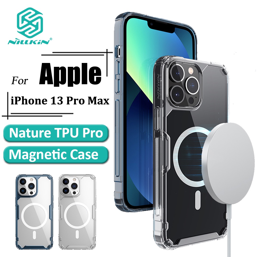 Nillkin Nature Pro TPU Magnetic Casing For iPhone 13 Pro Max Phone Case Ultra Thin Transparent Shockproof Soft Back Cover