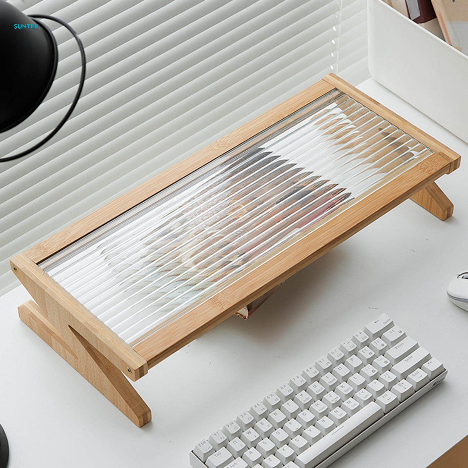 Monitor Stand Riser Computer Monitor Stand Wooden for Printer Monitor Multipurpose 50cmx22cmx7cm. 