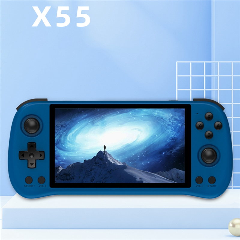 For POWKIDDY X55 Retro Game Console 16G+128G RK3566 5.5 INCH 1280X720 IPS Open-Source Linux Handheld Video Console. 