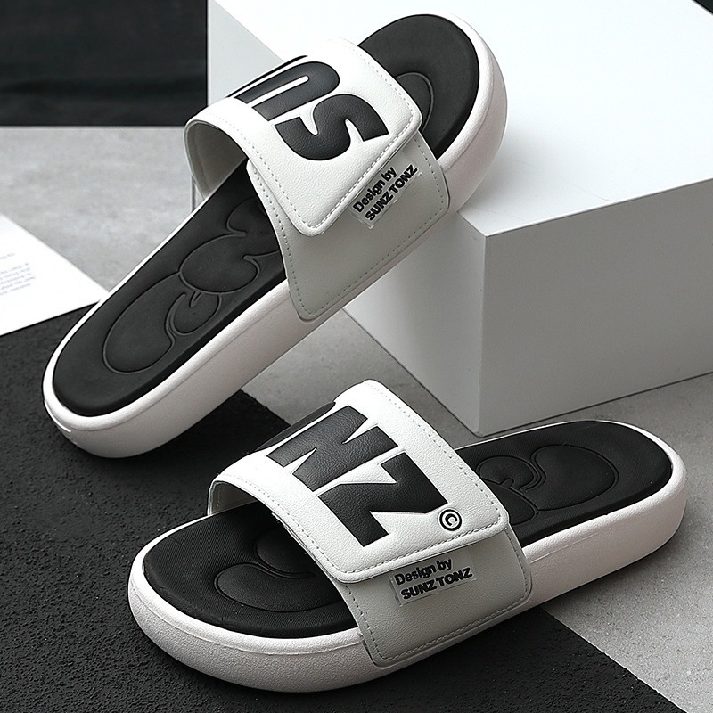 Stylish Black, Yellow, Green and White Color Slides Slipper SUNZTONZ Light Weight Casual Style Sandal for Men. 