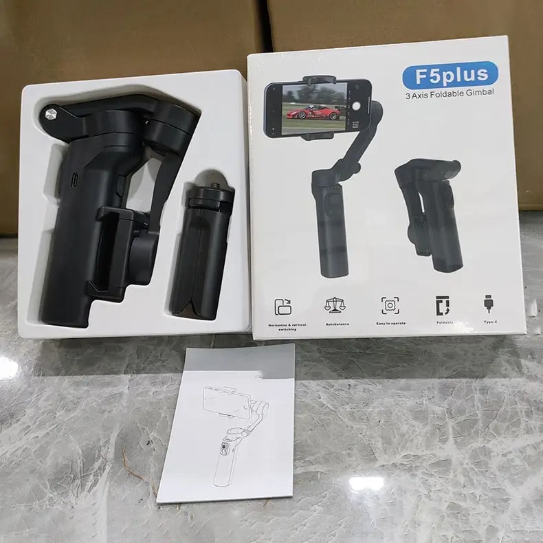 Mobile phone F5 plus 3-axis gimbal stabilizer with lightweight 3-axis anti-shake handheld gimbal foldable shooting Vlog