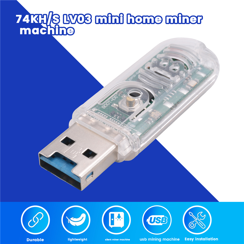 V3 Silent Miner Machine Usb Mining Machine 74KH/S LV03 Mini Home Miner Machine Asic Mining. 