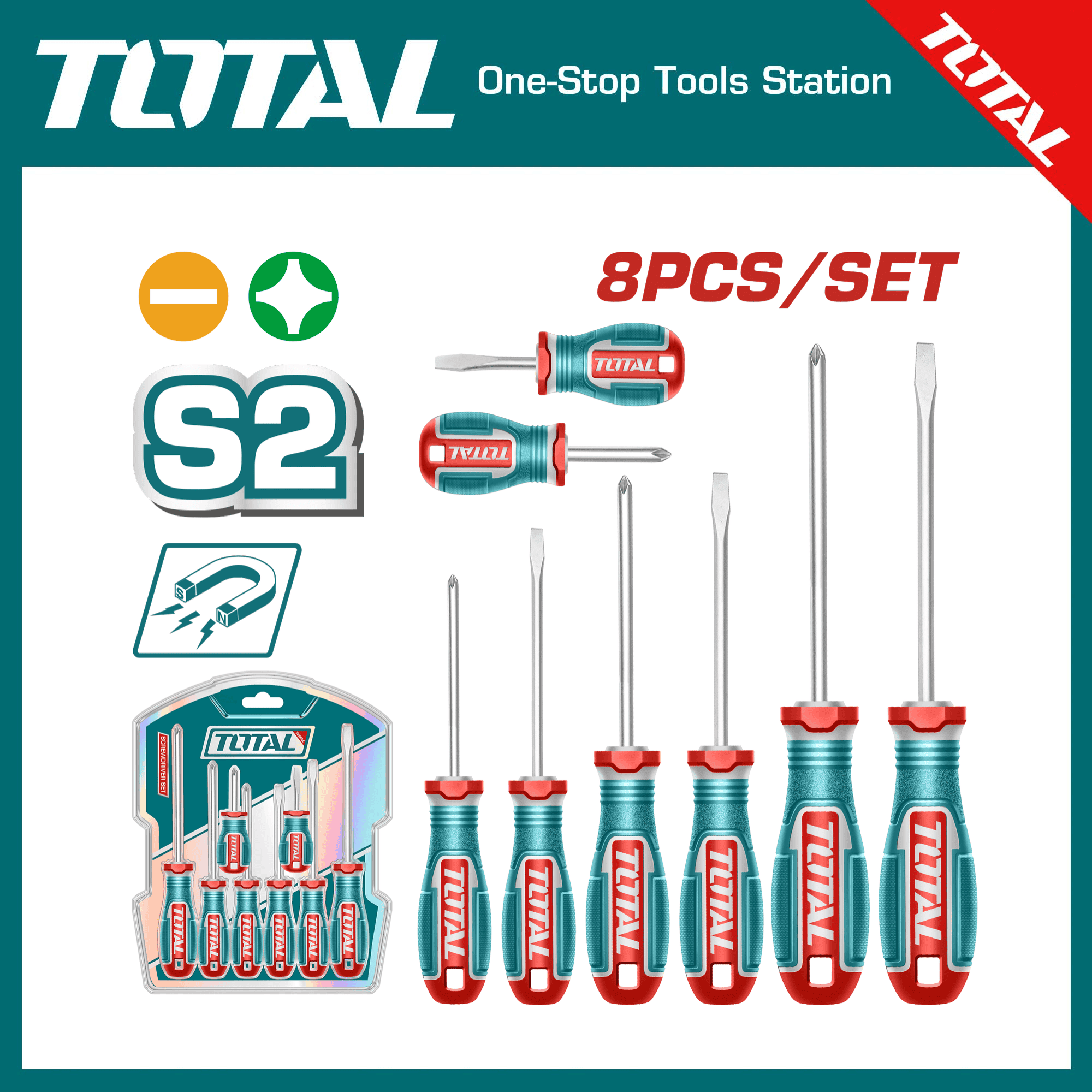 TOTAL TKSDS0826 8 Pcs screwdriver set